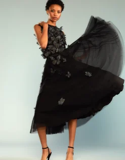 Hot Cynthia Rowley Butterfly Tulle Skirt BLACK
