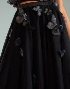 Hot Cynthia Rowley Butterfly Tulle Skirt BLACK