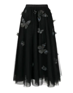 Hot Cynthia Rowley Butterfly Tulle Skirt BLACK