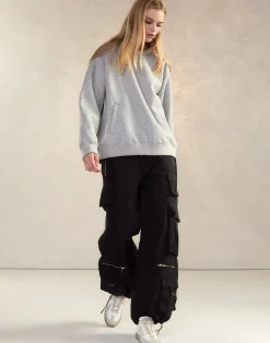 Fashion Cynthia Rowley Button Up Sweatshirt HGREY