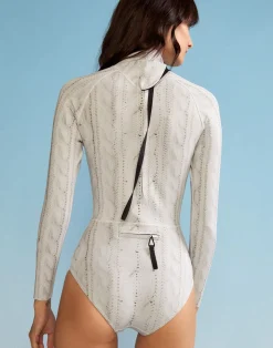 Outlet Cynthia Rowley Cable Knit Wetsuit CREAM
