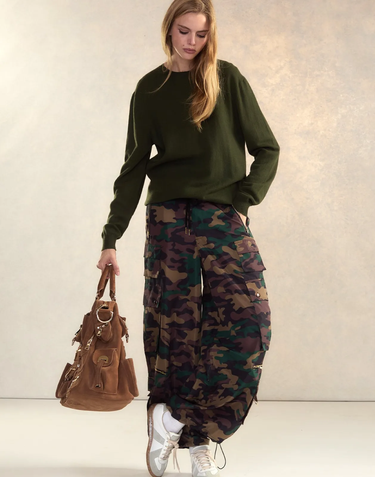 Outlet Cynthia Rowley Camouflage Cargo Pants GRNCAM
