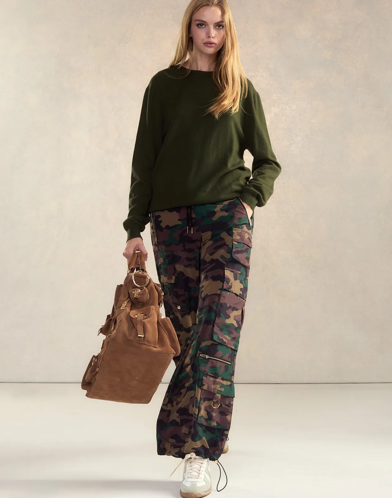 Outlet Cynthia Rowley Camouflage Cargo Pants GRNCAM