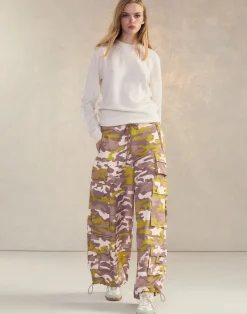 Discount Cynthia Rowley Camouflage Cargo Pants PNKCMO