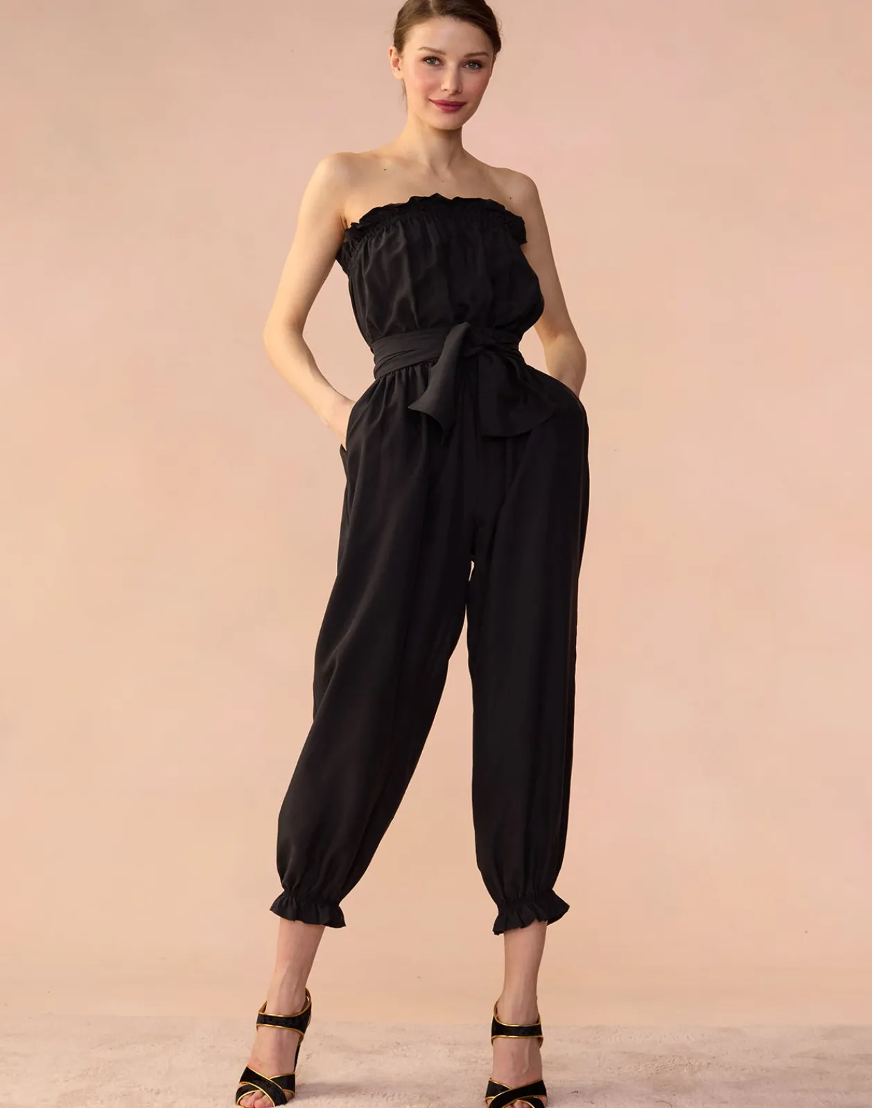 Hot Cynthia Rowley Cassis Jumpsuit BLACK