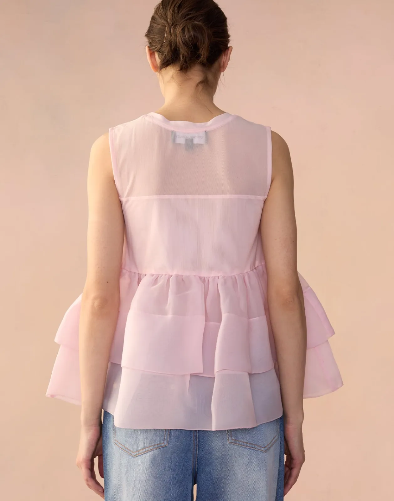 Sale Cynthia Rowley Chloe Organza Flower Top PINK