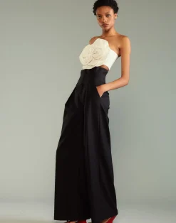 New Cynthia Rowley Corset Waist Pants BLACK