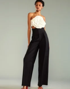 New Cynthia Rowley Corset Waist Pants BLACK