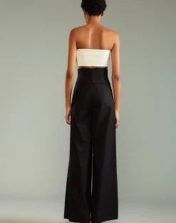 New Cynthia Rowley Corset Waist Pants BLACK