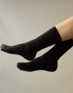 Online Cynthia Rowley Crochet Wool Socks BLACK