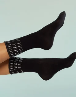 Discount Cynthia Rowley Crystal Sport Socks BLACK