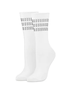 Clearance Cynthia Rowley Crystal Sport Socks WHTBLK