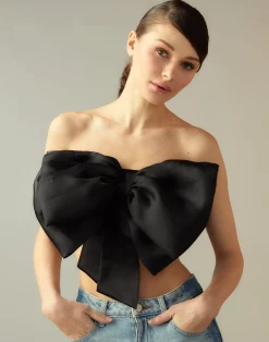 Discount Cynthia Rowley Cupid's Bow Bandeau BLACK