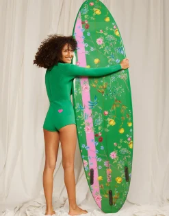 Sale Cynthia Rowley Custom 7' Surfboard - Green Garden Floral