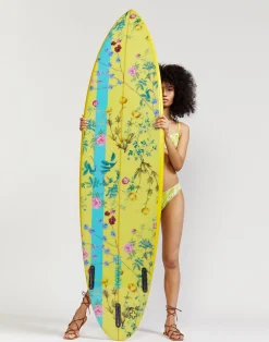 Sale Cynthia Rowley Custom 7' Surfboard - Yellow Garden Floral