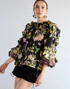 Online Cynthia Rowley Dawn Blouse BLKMT