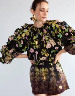 Online Cynthia Rowley Dawn Blouse BLKMT