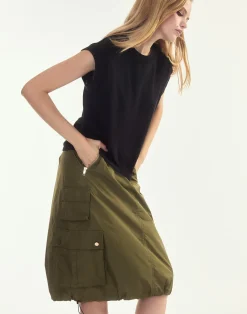 Clearance Cynthia Rowley Deep Pockets Skirt DRKGR