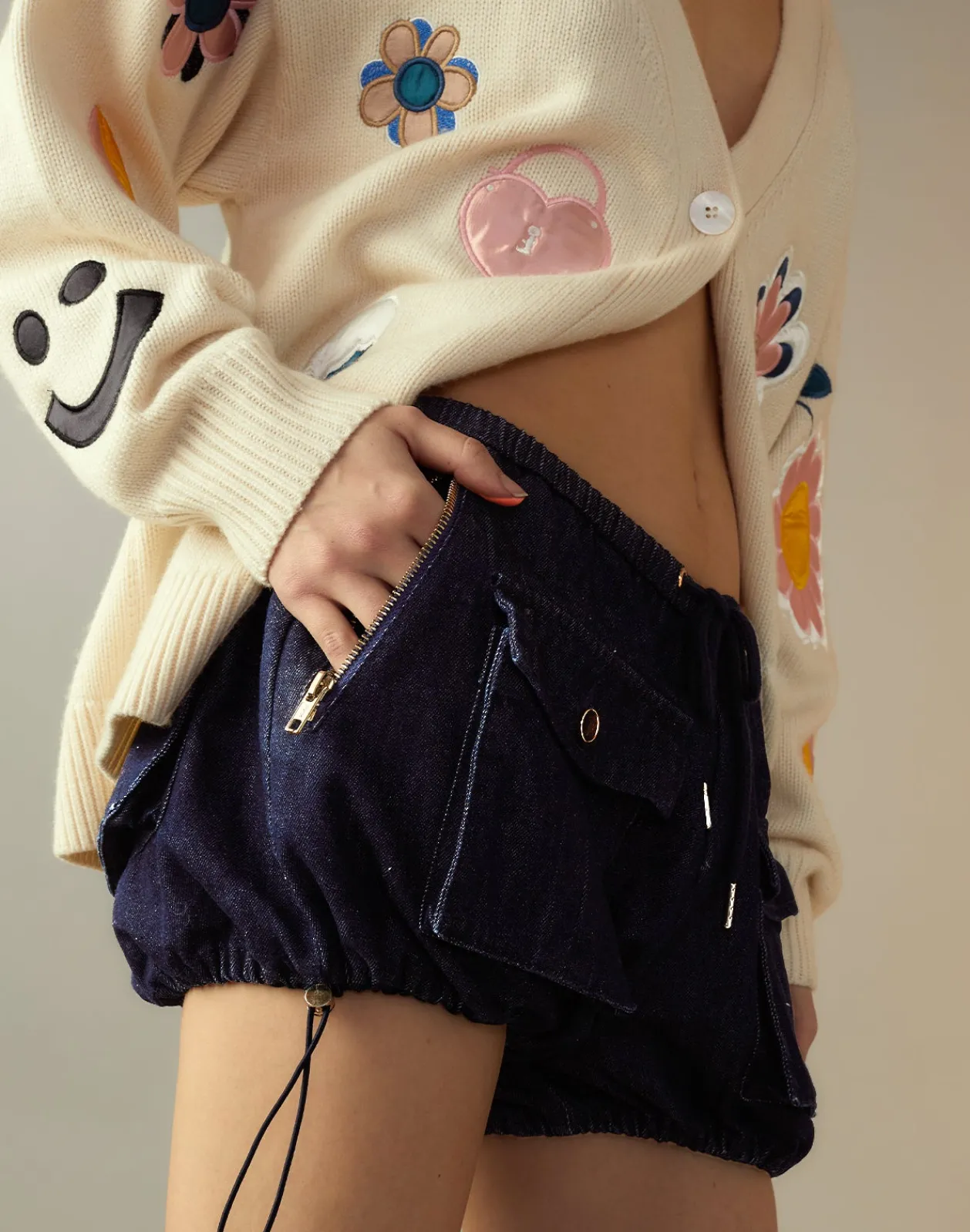 Clearance Cynthia Rowley Cargo Shorts Denim