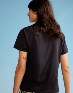 Online Cynthia Rowley Distressed Tee BLACK