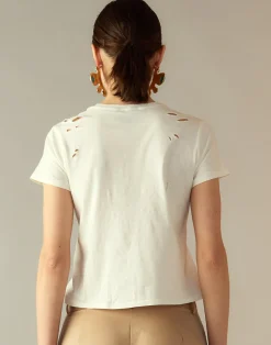 Best Cynthia Rowley Distressed Tee White