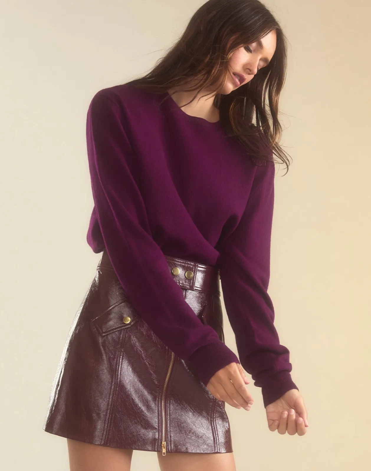 New Cynthia Rowley Elea Wool Cashmere Sweater BRGDY