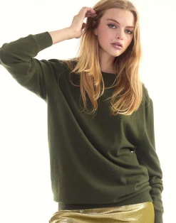 Online Cynthia Rowley Elea Wool Cashmere Sweater GREEN