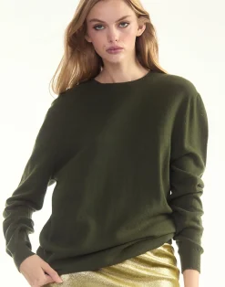 Online Cynthia Rowley Elea Wool Cashmere Sweater GREEN