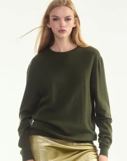 Online Cynthia Rowley Elea Wool Cashmere Sweater GREEN