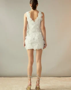 New Cynthia Rowley Elle Embellished Heart Dress White