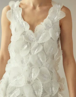 New Cynthia Rowley Elle Embellished Heart Dress White