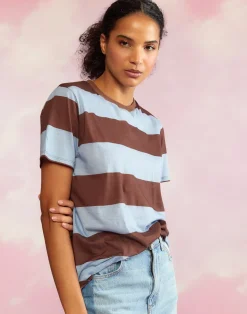 Online Cynthia Rowley Everyday Striped Tee BLUBRW