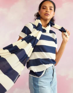 Clearance Cynthia Rowley Everyday Striped Tee NVYWHT