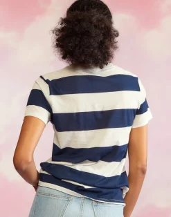 Clearance Cynthia Rowley Everyday Striped Tee NVYWHT