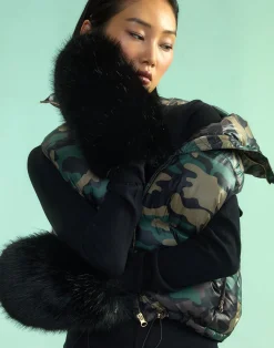 Discount Cynthia Rowley Faux Fur Oversized Mittens BLACK