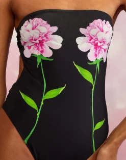 New Cynthia Rowley Freya Strapless Swimsuit BLACK