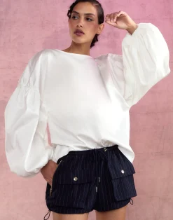 Hot Cynthia Rowley Geneva Cotton Blouse White