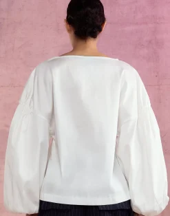 Hot Cynthia Rowley Geneva Cotton Blouse White