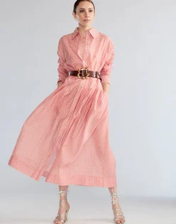 Fashion Cynthia Rowley Geneva Silk Cotton Shirt Dress PNKGNH