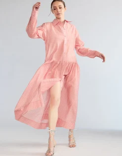 Fashion Cynthia Rowley Geneva Silk Cotton Shirt Dress PNKGNH