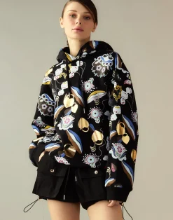 Sale Cynthia Rowley Gilded Garden Sweatshirt BLKMT