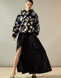 Sale Cynthia Rowley Gilded Garden Sweatshirt BLKMT