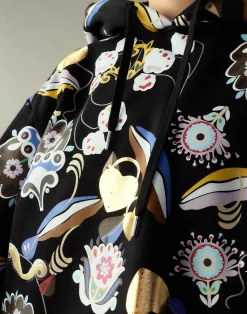 Sale Cynthia Rowley Gilded Garden Sweatshirt BLKMT