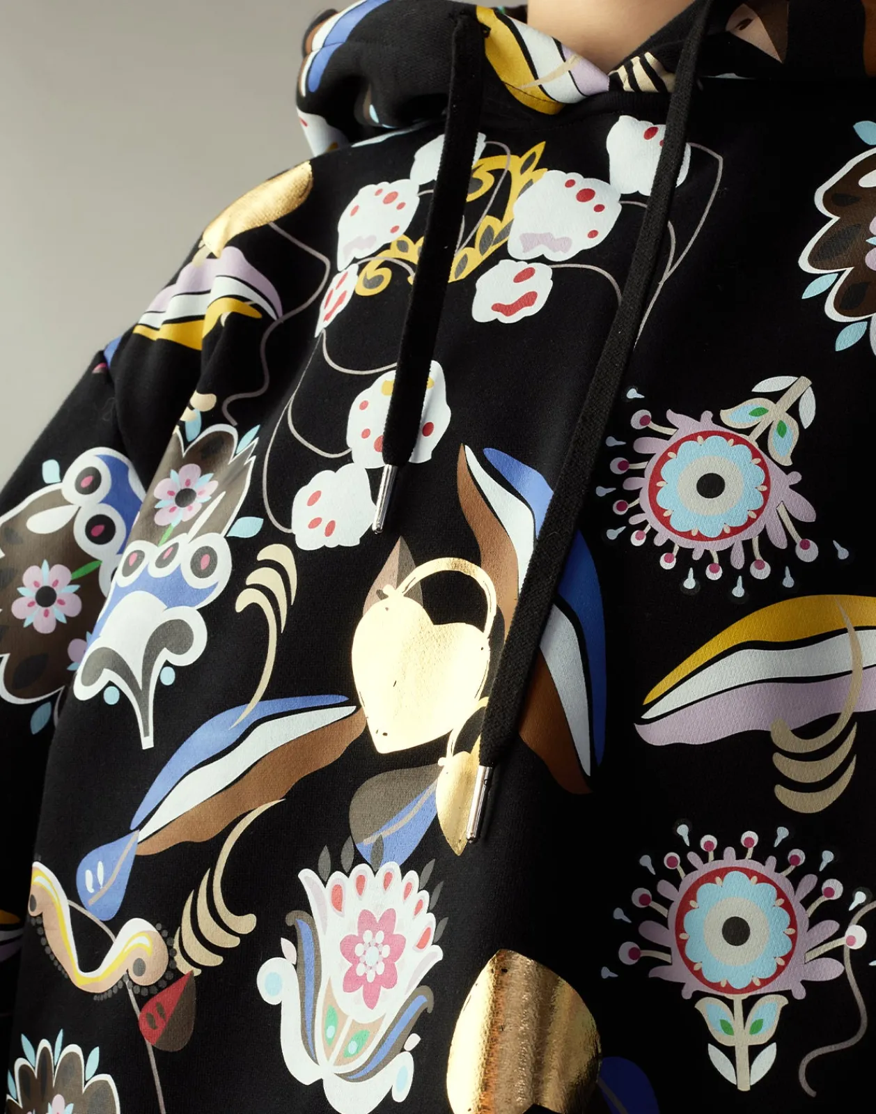 Sale Cynthia Rowley Gilded Garden Sweatshirt BLKMT