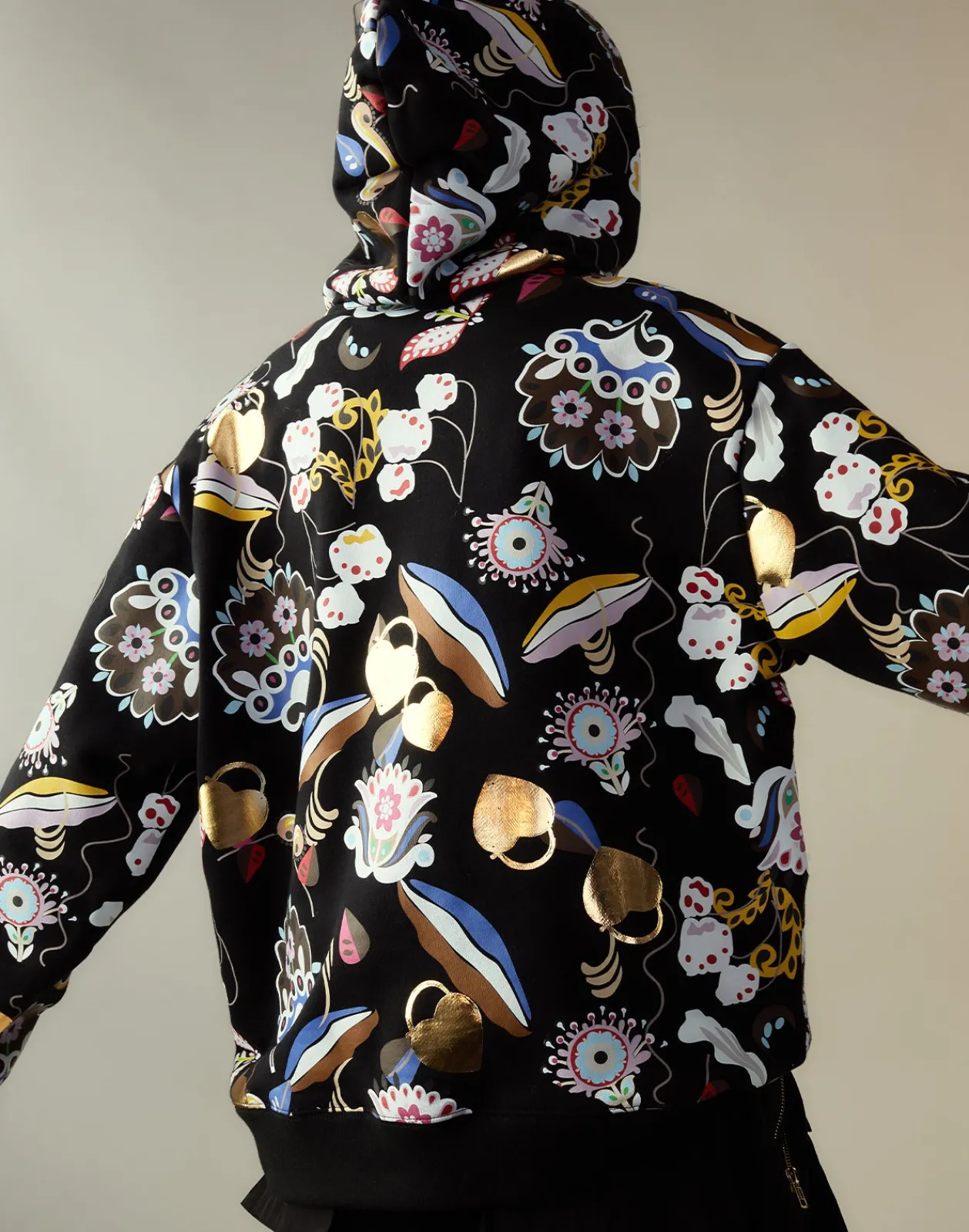 Sale Cynthia Rowley Gilded Garden Sweatshirt BLKMT