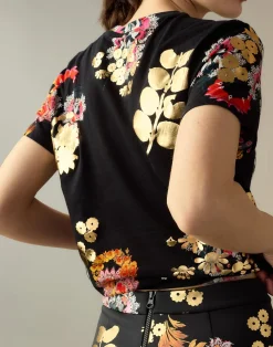 New Cynthia Rowley Gold Foil T-Shirt GLDMLT