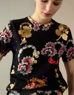 New Cynthia Rowley Gold Foil T-Shirt GLDMLT