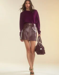 Hot Cynthia Rowley Harper Vegan Leather Skirt OXBLD