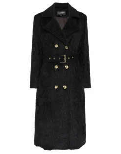 Sale Cynthia Rowley Heritage Double Breasted Coat BLACK
