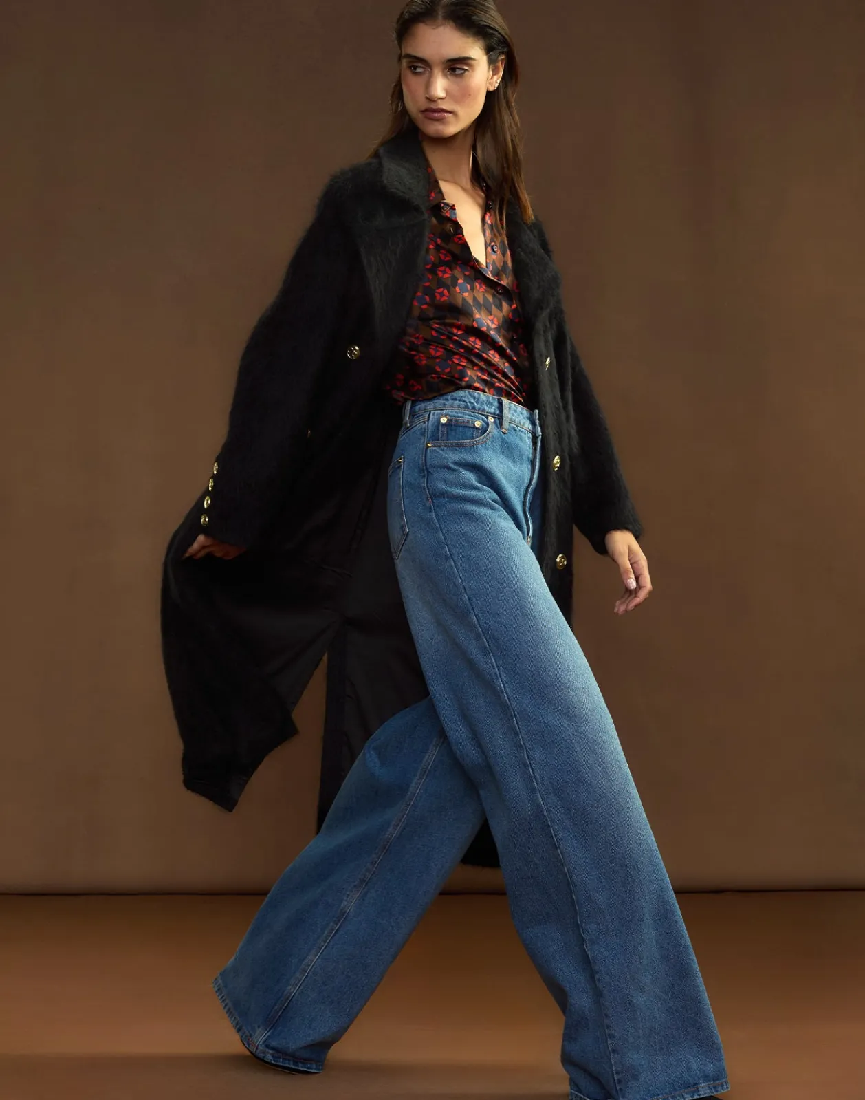 Sale Cynthia Rowley Heritage Double Breasted Coat BLACK